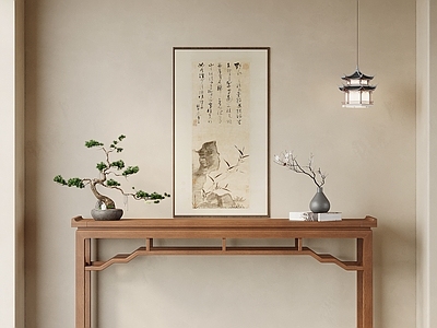新中式条案 新中式玄关 端景条案
