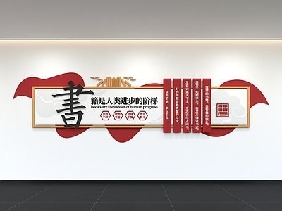 现代简约文化墙 校园文化墙 现代阅读文化墙 展示墙 标语 口号
