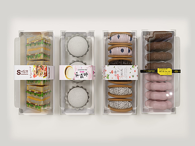 现代甜品面包店 蛋糕包装盒 面包包装盒 带贴纸面包包装盒 面带透明盖包装盒