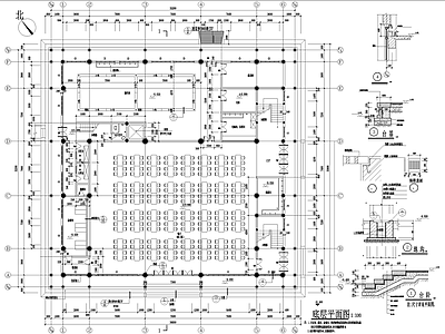寺庙 二层斋堂餐厅食堂 后厨厨房框架结构 观音兜山墙木挂落 廊轩正脊门窗斗拱 柱头云头平身角科 施工图