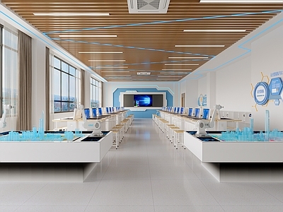 现代教室 科技教室 教室 人工智能教室 人工智能 机器人教室