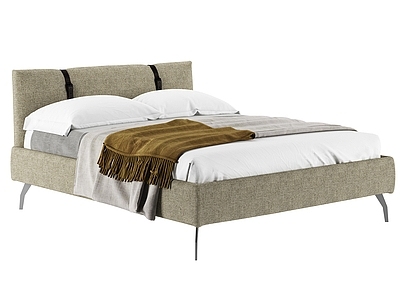 现代意式双人床 Zanotta 双人床 布艺床 布艺双人床 主卧床