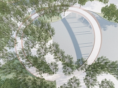 现代奶油滨水景观 现代风景观廊桥 白膜风格廊桥 滨河构筑景观游廊 滨河景观构筑 滨河构筑景观廊桥