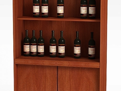 现代实木酒柜