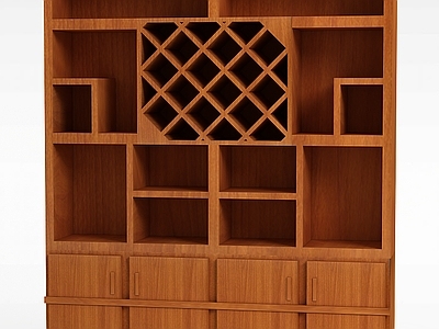 现代实木酒柜