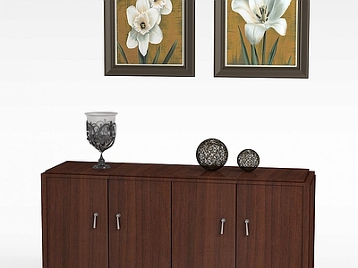 现代简约实木边柜