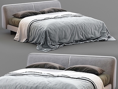 现代双人床 布艺床 主卧床