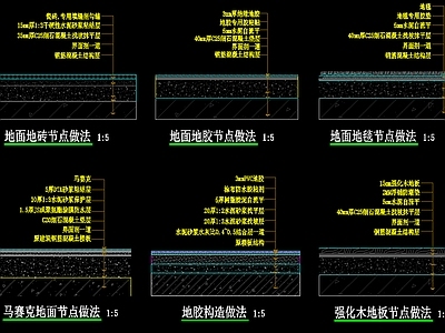 地面综合节点 多种地面节点做法 施工图