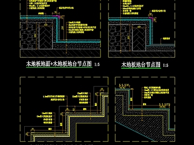 地面综合节点 多种楼梯梯步做法 施工图