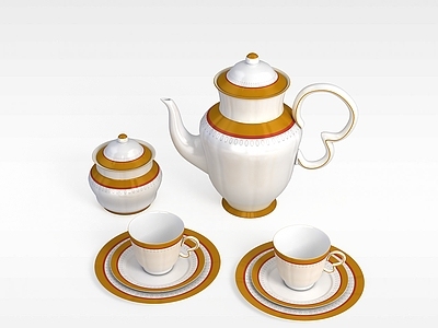 现代精美拼色陶瓷茶具