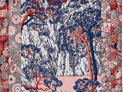 现代丝绸 高端丝巾面料印花 高端时尚印花图案 复古时尚印花图案 时尚复古装饰画