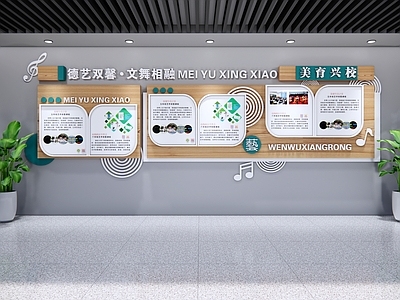 现代其他学校空间 校园文化墙 德艺宣传栏