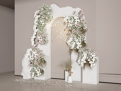 现代橱窗 美陈 橱窗 花艺美陈 婚礼美陈 花艺