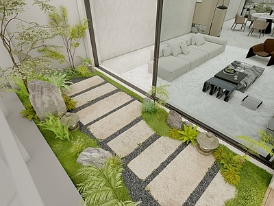 新中式日式家居阳台 阳台植物种植 阳台景观造景 新中式阳台景观 日式阳台禅意景观 休闲阳台设计