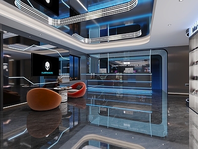 现代娱乐空间 现代科技电竞大厅