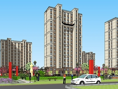 欧式新中式高层住宅 住宅 小区