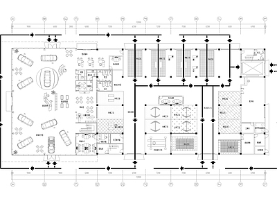 现代4s店 4s店 汽车销售 施工图