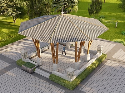 现代新中式其他景观小建筑 凉亭