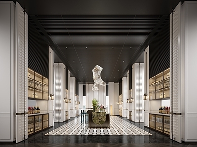 现代售楼处 售楼处 水吧区 洽谈区