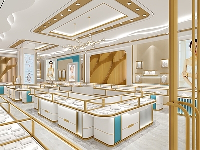现代珠宝店 珠宝店 珠宝柜台 珠宝店门头 珠宝展柜
