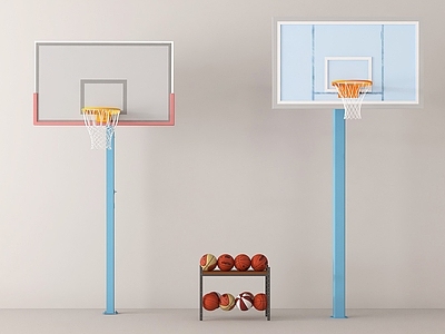 现代新中式篮球场 篮球架 篮球