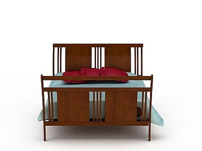 现代实木硬板床