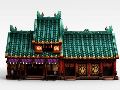 现代古代游戏场景房屋