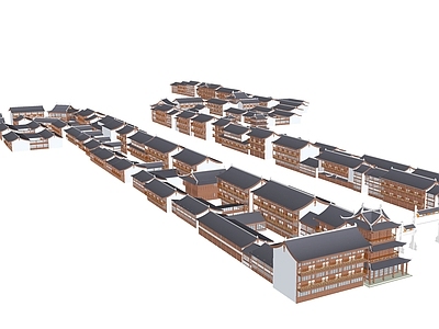 新中式古建筑 古建筑组合