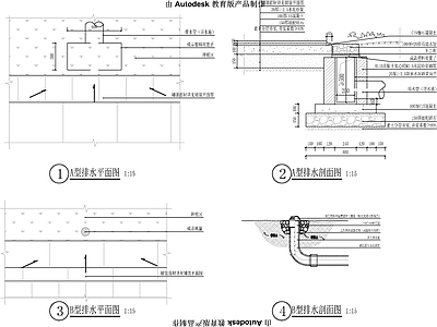 地面综合节点 排水地面节点大样 施工图