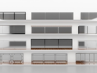 现代扶手 玻璃栏杆