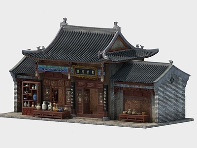 中式古建筑 古建 瓷器