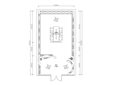 现代其他商业空间 现代窗帘店平面 施工图