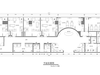 现代美容院 spa店 美容院 施工图