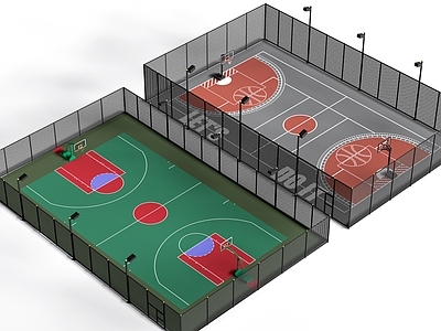 现代篮球场 现代篮球场 篮球场组合 户外篮球场 室内篮球场