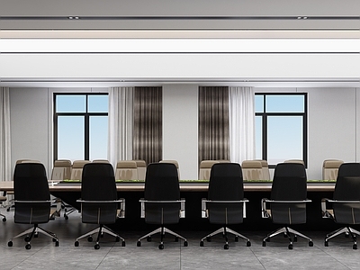 现代新中式会议室 会议室