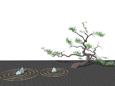 现代新中式其他景观小品 枯山水 中式小品 禅意组景
