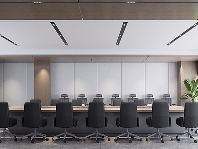 现代新中式会议室 会议室