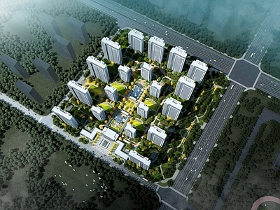 现代鸟瞰规划 住宅鸟瞰