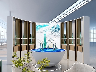 现代烟酒店 现代白酒专卖店 白酒展台 白酒展柜 机场专卖店