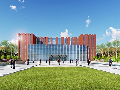 图书馆 红砖建筑 学院风 学校图书馆 公共建筑
