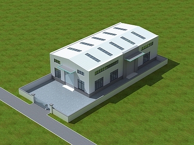 现代厂房 工业厂房 仓库库房 小厂房 单体厂房 单层厂房鸟瞰