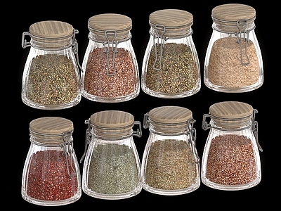 厨房用品 调料瓶 调料品 玻璃瓶 厨房摆件 辣椒粉 胡椒粉 八角粉 香料