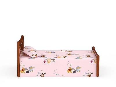 现代实木单人小床