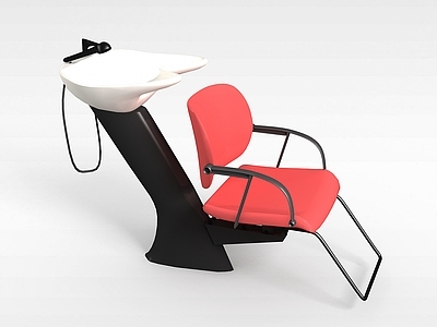 现代红色洗发按摩椅
