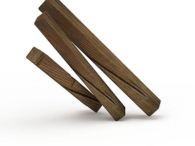 现代Q版场景道具木条