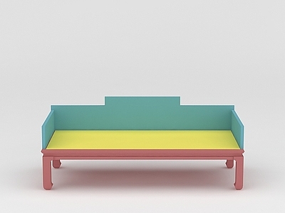 中式撞色现代中式床塌