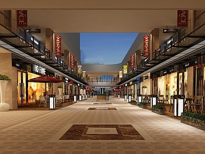 现代城市商业街步行街