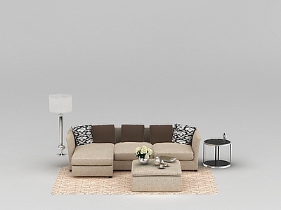 现代客厅布艺组合沙发