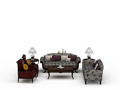 现代混搭风格客厅组合沙发