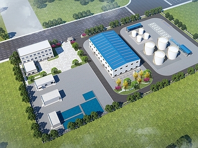 现代工业厂房 化工厂 建筑厂房 现代风格工业厂房